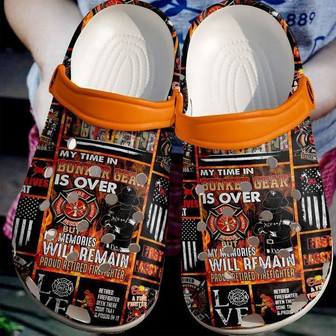 Firefighter First In Last Out Classic Clogs Shoes - Monsterry