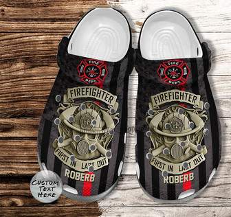 Firefighter Shoes Gift Men Father Day- Firefighter Son Shoes Clog Clogs Customize - Monsterry