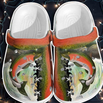 Fish Painting Croc Shoes - Fishing Crocbland Clog Gifts For Father Day - Monsterry
