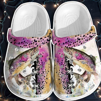 Fish Skin Shoes - Pink Fishing Clogbland Clogs Gifts For Male Female - Monsterry UK