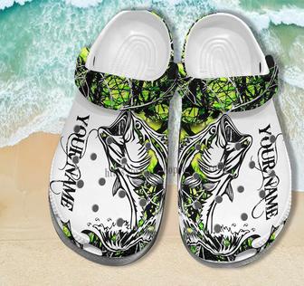 Fishing Bass Camping Croc Shoes Gift Step Dad- Fishing Shoes Croc Clogs Customize Name - Monsterry AU