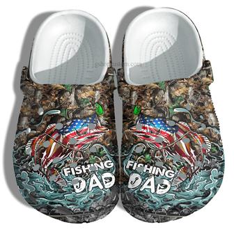 Fishing Dad Vintage Croc Shoes Gift Grandpa Father Day- Fishing Father Shoes Customize - Monsterry CA