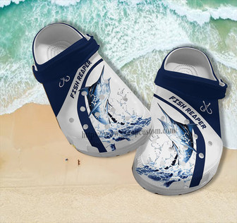 Fishing Reaper Swordfish Clog Shoes Gift Father Day Grandpa- Hook Fishing Shoes Clog Clogs Gift Men Husband Customize - Monsterry