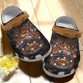 Flame Helmet Firefighter Us Shoes - First In Last Out Clogs - Monsterry