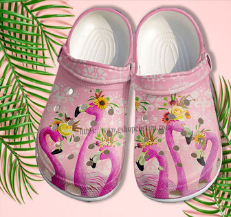 Flamingo Aloha Clog Shoes For Grandma Travel- Flamingo Team Funny Beach Shoes Clog Clogs Women - Monsterry