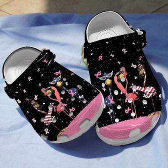 Flamingo Awareness Breast Cancer Shoes Clogs Birthday Christmas Gifts - Monsterry