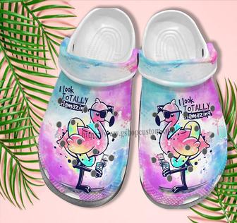 Flamingo Cool Party Pool Summer Croc Shoes- Flamingo Look Totally Amazing Funny Beach Shoes Croc Clogs - Monsterry AU