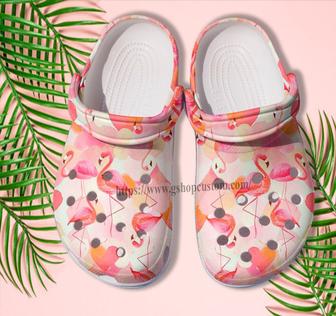 Flamingo Pool Party Croc Shoes For Girl Travel- Flamingo Team Funny Beach Shoes Croc Clogs Women - Monsterry AU