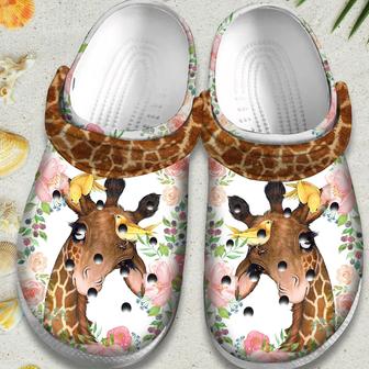 Flower Giraffe With Bird Shoes - Cute Animal Shoes Clogs Birthday Gift For Boy Girl - Monsterry DE
