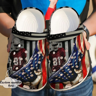 Football Personalized American Clog Shoes - Monsterry