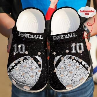 Football Personalized Ball Diamond Clog Shoes - Monsterry