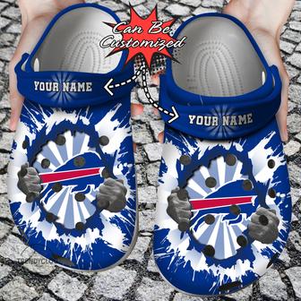 Football Personalized Bbills Hands Ripping Light Clog Shoes - Monsterry AU