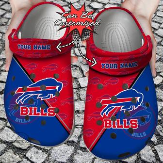 Football Personalized Bbills Team Pattern Clog Shoes - Monsterry