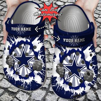 Football Personalized Dcowboys Hands Ripping Light Clog Shoes - Monsterry