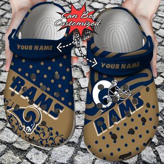 Football Personalized La Rams Polka Dots Colors Clog Shoes | Favorety AU