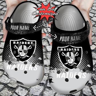 Football Personalized Raiders Flannel Clog Shoes | Favorety DE