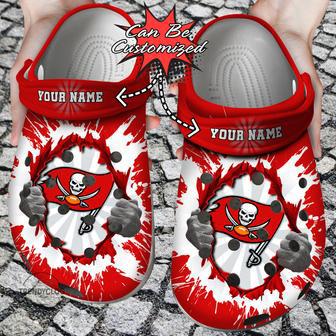 Football Personalized Tb Buccaneers Hands Ripping Light Clog Shoes | Favorety