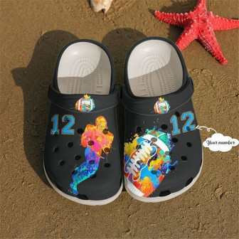 Football Personalized Watercolor Clog Shoes - Monsterry