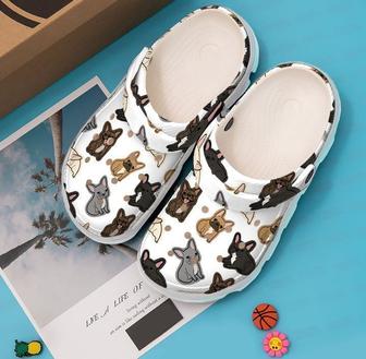 French Bulldog Crocband Pattern Clog Shoes - Monsterry UK