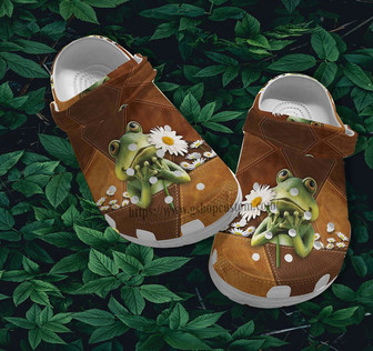Frog Girl Flower Clog Shoes Gift Grandma- Frog Girl Lover Shoes Clog Clogs Gift Women - Monsterry