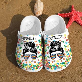 Full Of Puzzle Woman Shoes Clogs - Autism Mom Life Shoes Clogs Gifts For Mother Day - Monsterry UK