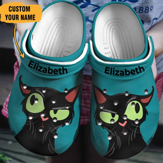 Funny Face Of Black Cat Personalized Shoes Clogs Gifts For Son Daughter - Monsterry
