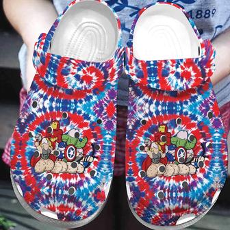 Funny Heroes Clit Avengers Tie Dye Clog Shoes - Monsterry AU