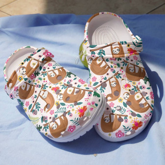 Funny Sloth Cartoon Shoes Clogbland Clogs Birthday Gift - Monsterry