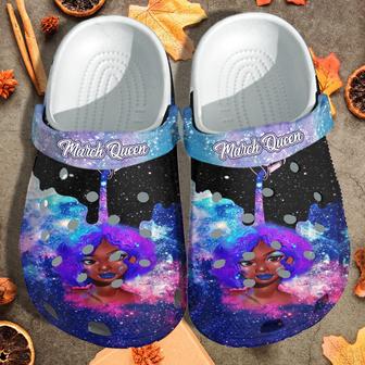 Galaxy Black Queen Painting Shoes Clogs Personalized Birthday For Girls - Monsterry UK