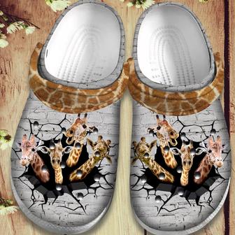 Giraffe Family Shoes Clogs Birthday Gift For Family Members - Monsterry UK