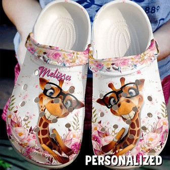 Giraffe Personalized Cute Clog Shoes - Monsterry
