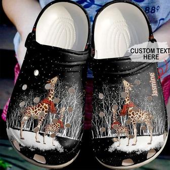 Giraffe Personalized Winter Clog Shoes - Monsterry