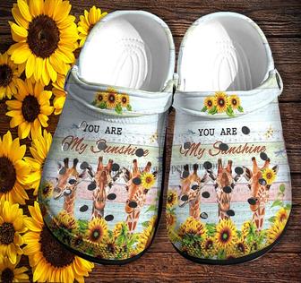 Giraffe Sunflower Sunshine Croc Shoes For Birthday Girl - Giraffe Sunflower Shoes Croc Clogs Mother Day Gift - Monsterry UK