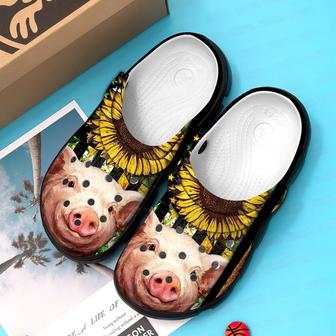 Girl Love Pig Sunflower Shoes Clogs - Pig Custom Shoe Gifts For Women - Monsterry UK