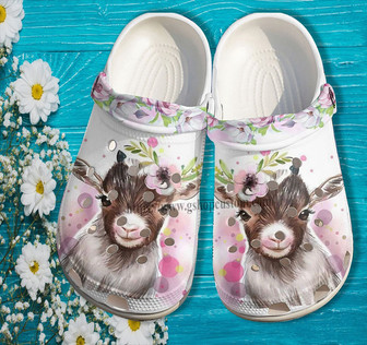 Goats Girl Twinkle Pink Clog Shoes Daughter- Just A Girl Love Goats Shoes Clog Clogs Birthday Gift - Monsterry