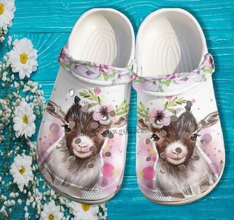 Goats Girl Twinkle Pink Croc Shoes Daughter- Just A Girl Love Goats Shoes Croc Clogs Birthday Gift - Monsterry DE
