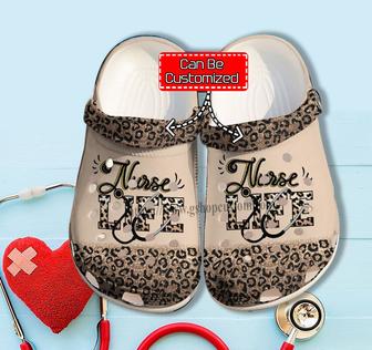 Grandma Nurse Love Leopard Skin Shoes Gift Mother Day - Nurse Life Shoes Croc Clogs Customize - Monsterry