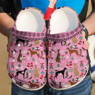 Greyhound Dog Christmas Clogband Clog Shoes For Men Women - Monsterry