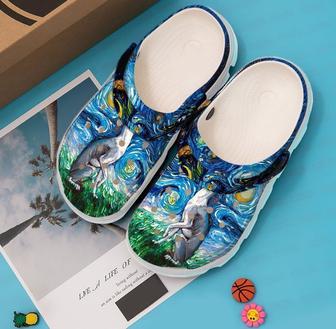 Greyhound Starry Night Classic Clogs Shoes - Monsterry AU