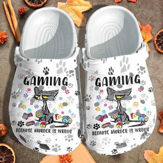 Grumpy Cat Custom Shoes Clogs - Gaming Because Murder Is Wrong Outdoor Shoes Clogs | Favorety