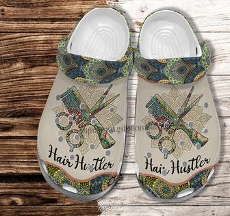 Hair Hustler Hippie Boho Croc Shoes For Women- Hair Stylist Peace Hippie Shoes Croc Clogs - Monsterry AU