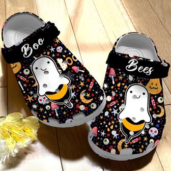 Halloween Boo Bees Pattern Crocband Clogs - Monsterry