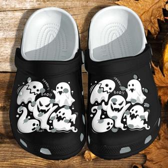 Halloween Creepy Ghost Kawaii Manga Anime Crocband Clogs Shoes - Monsterry AU