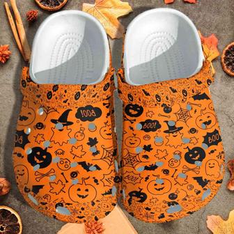 Halloween Orange Monsters Ghost Crocband Clogs Shoes - Monsterry DE
