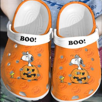 Halloween Pumkin Shoes Crocs Crocband Clogs Shoes For Men Women - Monsterry