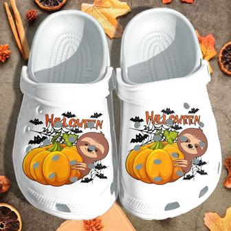 Halloween Sloth Pumpkin Crocband Clogs - Monsterry DE