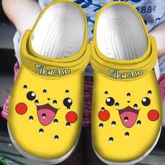 Happy Pikachu Face Yellow Pokemon Clogs Shoes | Favorety