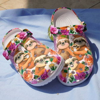 Happy Sloth Family Shoes Clogbland Clog Gift For Sister Friends - Monsterry