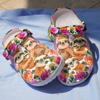 Happy Sloth Family Shoes Crocbland Clog Gift For Sister Friends - Monsterry UK