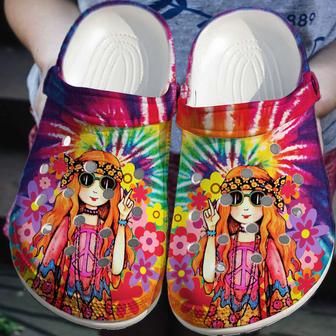 Hippie Girl Colorful Clogs Shoes - Monsterry CA
